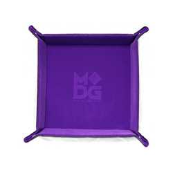 Velvet Folding Dice Tray 10x10 with Leather Backing - Purple