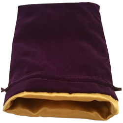 6″ x 8″ Purple Velvet Dice Bag with Gold Satin Lining