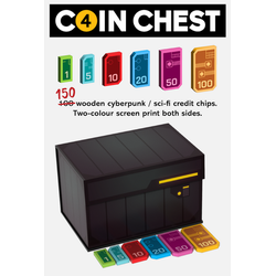 Coin Chest 4 (150 Wooden cyberpunk / sci-fi credit chips)